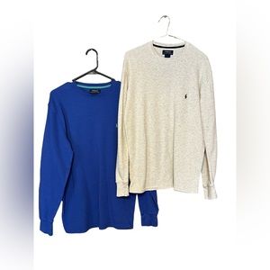 Polo Ralph Lauren Sleepwear Waffle Knit Shirt Mens XL Lot Of 2